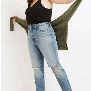 NWT Madewell The Perfect Vintage Jean in Phillips Wash: Knee-Rips Edition